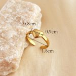 Gold Plated Anti Tarnish Stainless Steel Heart Themed Adjustable Finger Ring - Image 6