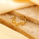 Gold Plated Anti Tarnish Stainless Steel Heart Themed Adjustable Finger Ring - Image 4