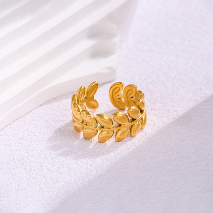 Gold Plated Anti Tarnish Stainless Steel Contemporary Adjustable Finger Ring - Image 4