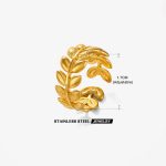 Gold Plated Anti Tarnish Stainless Steel Contemporary Adjustable Finger Ring - Image 6