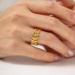 Gold Plated Anti Tarnish Stainless Steel Contemporary Adjustable Finger Ring - Image 8