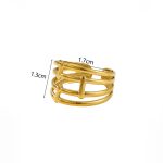 Gold Plated Anti Tarnish Stainless Steel Contemporary Adjustable Finger Ring - Image 6