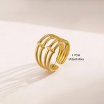 Gold Plated Anti Tarnish Stainless Steel Contemporary Adjustable Finger Ring - Image 9