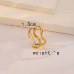 Gold Plated Anti Tarnish Stainless Steel Contemporary Adjustable Finger Ring - Image 7
