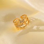 Gold Plated Anti Tarnish Stainless Steel Butterfly Themed Adjustable Finger Ring - Image 6