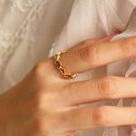 Gold Plated Anti Tarnish Stainless Steel Heart Themed Adjustable Finger Ring - Image 7