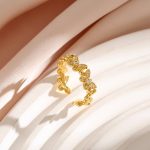 Gold Plated Anti Tarnish Stainless Steel Butterfly Themed Adjustable Finger Ring - Image 6