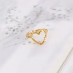 Gold-Plated Heart Themed Adjustable Ring - Image 8