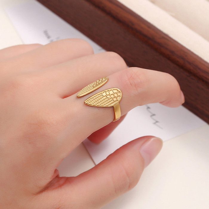 Gold-Plated Wings of Hope Themed Adjustable Ring - Image 3