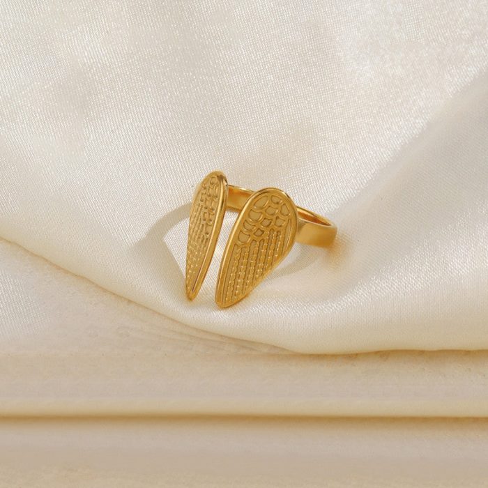 Gold-Plated Wings of Hope Themed Adjustable Ring - Image 4
