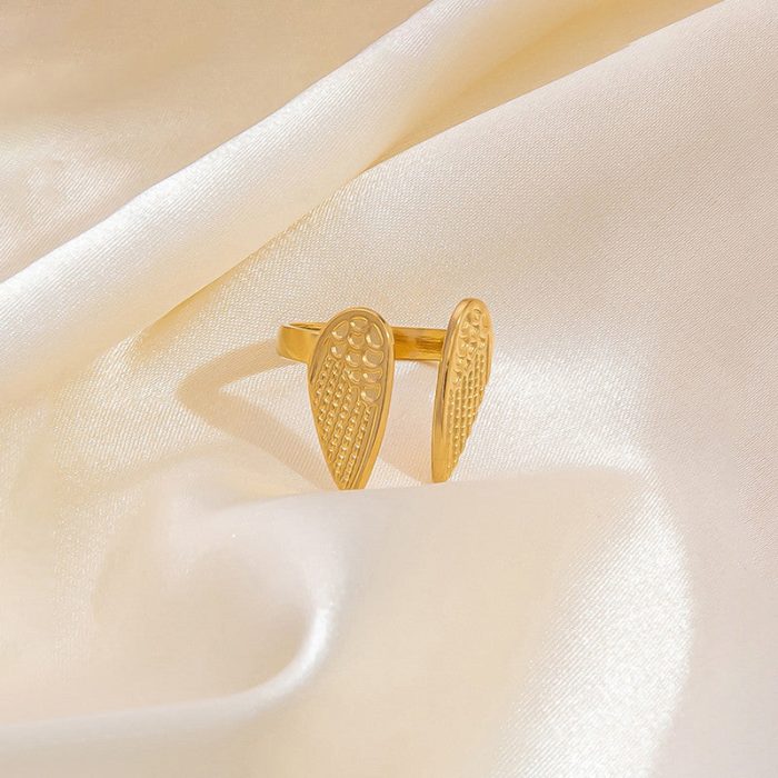 Gold-Plated Wings of Hope Themed Adjustable Ring - Image 8