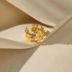 Gold-Plated Floral Adjustable Ring - Image 3
