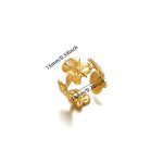 Gold-Plated Floral Adjustable Ring - Image 6