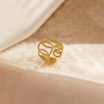 Gold-Plated Endless Loops Adjustable Ring - Image 3
