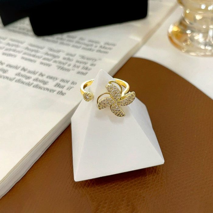 Gold Plated Contemporary Style Rotatable Adjustable Ring - Image 2