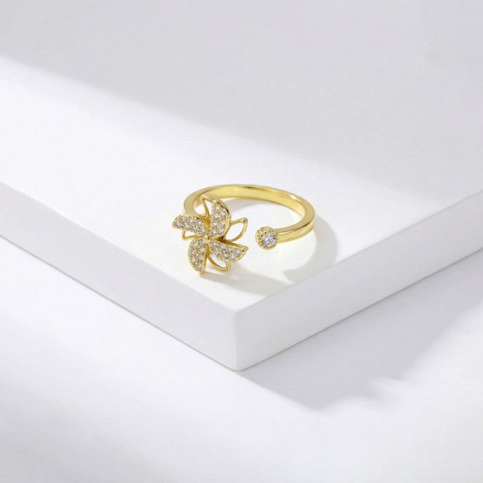 Gold Plated Contemporary Style Rotatable Adjustable Ring - Image 6
