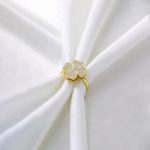 Gold Plated Clover Themed Rotatable Adjustable Ring - Image 3