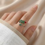 Silver-Plated Multicolor Contemporary Adjustable Ring - Image 2