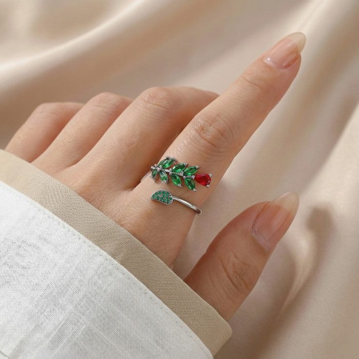 Silver-Plated Multicolor Contemporary Adjustable Ring - Image 2