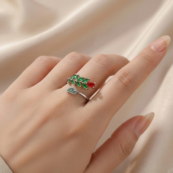 Silver-Plated Multicolor Contemporary Adjustable Ring - Image 4