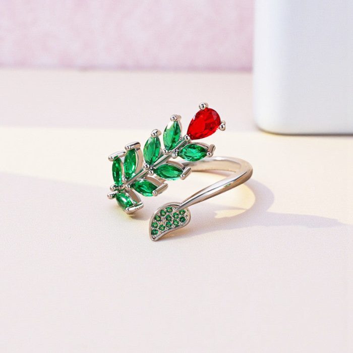 Silver-Plated Multicolor Contemporary Adjustable Ring - Image 6