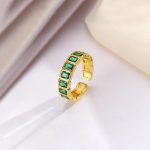 Gold-Plated Green Square ADs Adjustable Ring - Image 5