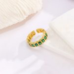 Gold-Plated Green Square ADs Adjustable Ring - Image 6