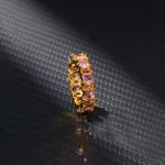 Gold-Plated Multicolor Square ADs Adjustable Ring - Image 5