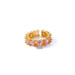 Gold-Plated Multicolor Square ADs Adjustable Ring - Image 6