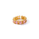 Gold-Plated Multicolor Square ADs Adjustable Ring - Image 8