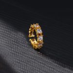 Gold-Plated White Square ADs Adjustable Ring - Image 4