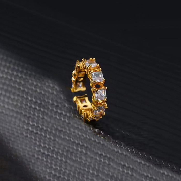 Gold-Plated White Square ADs Adjustable Ring - Image 4