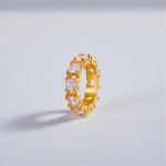 Gold-Plated White Square ADs Adjustable Ring - Image 5