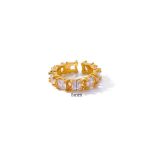 Gold-Plated White Square ADs Adjustable Ring - Image 6