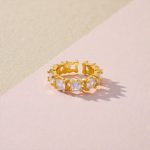Gold-Plated White Square ADs Adjustable Ring - Image 7