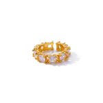 Gold-Plated White Square ADs Adjustable Ring - Image 8