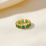 Gold-Plated Green Square ADs Adjustable Ring - Image 6