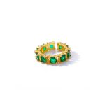 Gold-Plated Green Square ADs Adjustable Ring - Image 8