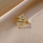 Gold Plated Butterfly Shaped Adjustable Ring - Image 3