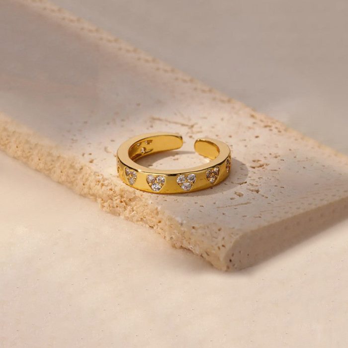 Gold-Plated Heart Themed Adjustable Ring - Image 7