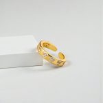 Gold-Plated Heart Themed Adjustable Ring - Image 8