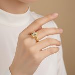 Gold Plated Contemporary Style Jaguar Themed Adjustable Ring - Image 2
