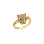 Gold Plated Contemporary Style Jaguar Themed Adjustable Ring - Image 7