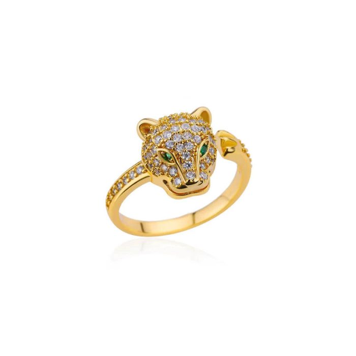 Gold Plated Contemporary Style Jaguar Themed Adjustable Ring - Image 7