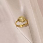 Gold Plated Contemporary Style Evil Eye Themed Adjustable Ring - Image 4
