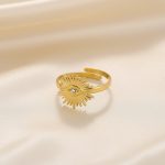 Gold Plated Contemporary Style Evil Eye Themed Adjustable Ring - Image 9