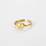 Gold Plated Contemporary Style Heart Themed Adjustable Ring - Image 5