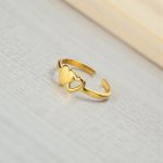Gold Plated Contemporary Style Heart Themed Adjustable Ring - Image 7