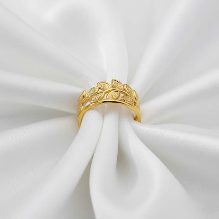 Gold Plated Contemporary Style Adjustable Ring - Image 4