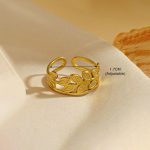 Gold Plated Contemporary Style Adjustable Ring - Image 7